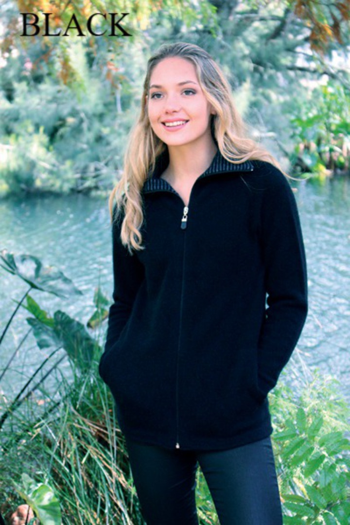 Lothlorian Merino Possum Striped Collared Jacket image 0